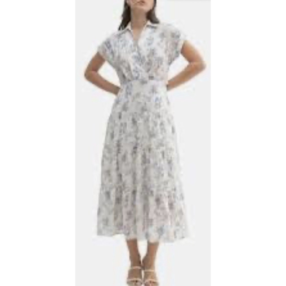 Mila Mae floral tiered midi dress Size Large Cutout‎ Back Shirt Cottage Core